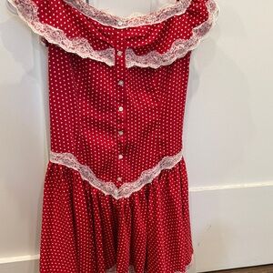 Frankie's Bikinis Red Polka Dot Dress